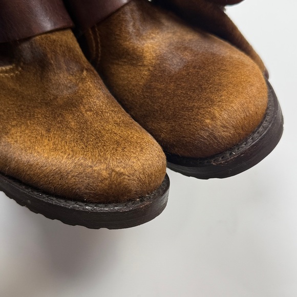 Frye Veronica Brown Calf Hair Leather Slouch Tall Boots S-484 Sz 7.5 - Picture 3 of 10